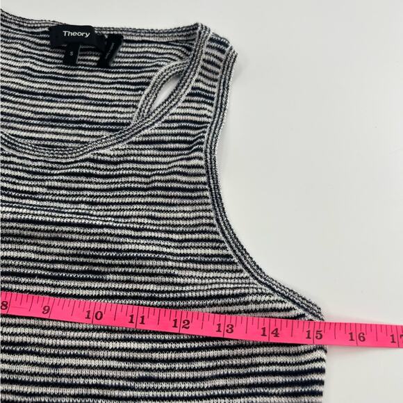 THEORY INTRELLA SPACE DYE STRIPED LINEN BLEND MAXI DRESS, ECHO MULTI sz S - Picture 6 of 9